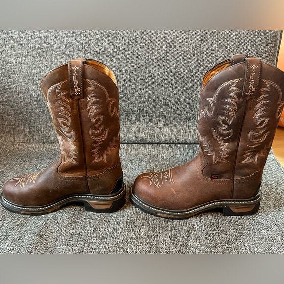 Women’s Tony Lama Steel Toe Cowboy Work Boots Size 6.5 EUC - Picture 3 of 5
